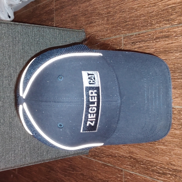 Ziegler CAT Embroidered Logo Navy Blue Adjustable Cap Hat - Picture 1 of 8